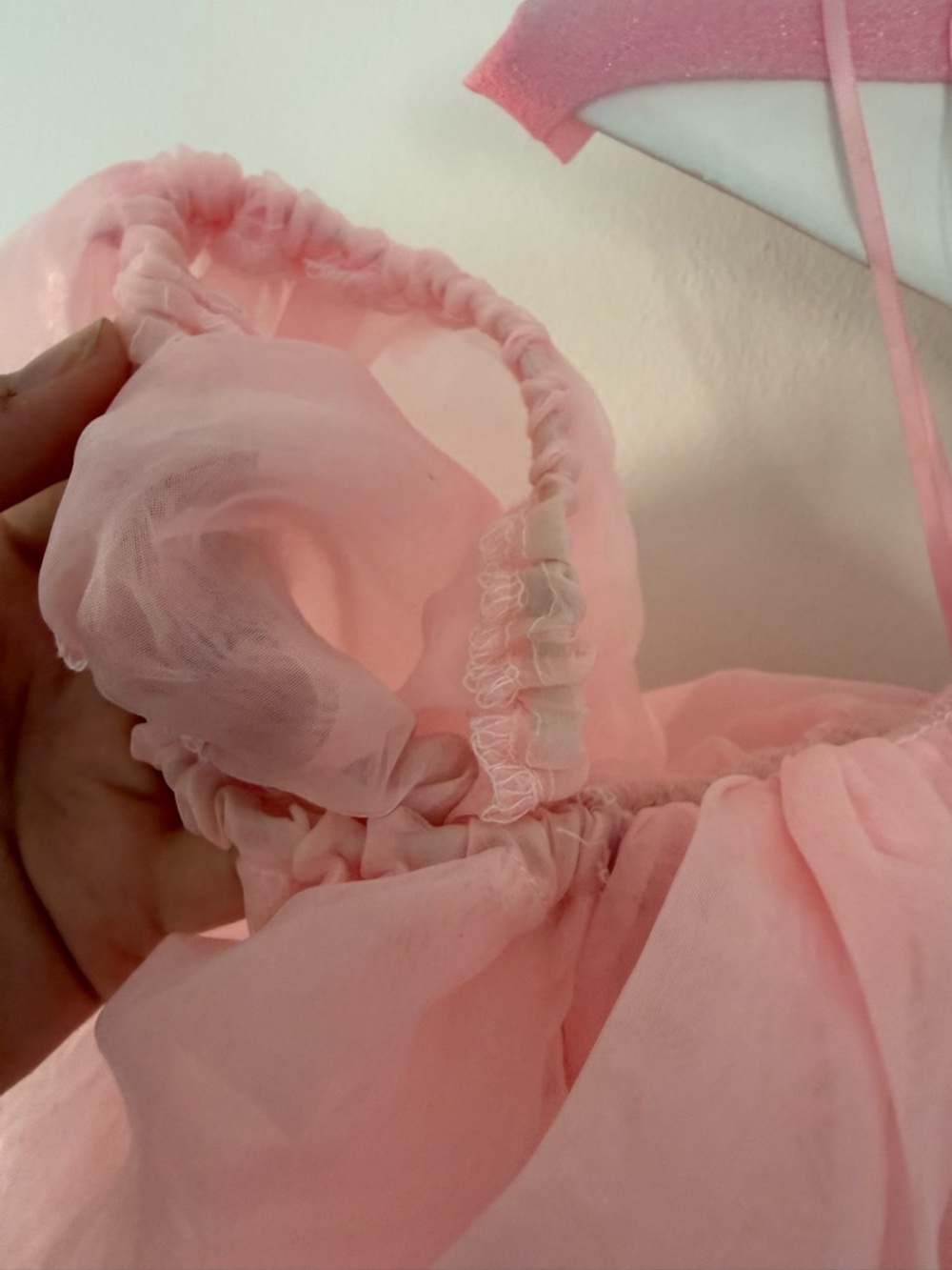 Pink Ruffle Tulle Crop top - Picture 6 of 8